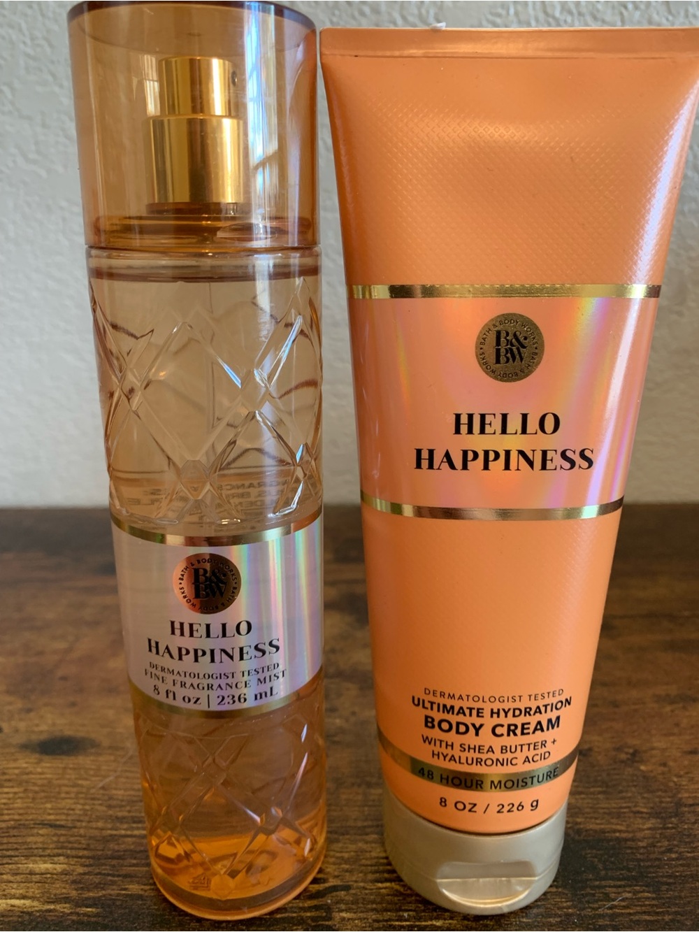 Bath & Body Works Hello Happiness Body Cream & Fragrance Mist Set
